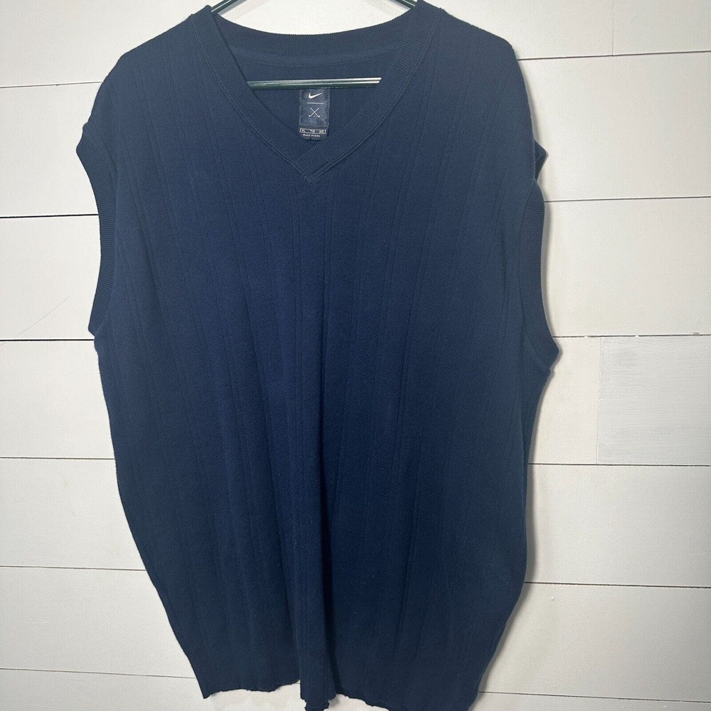 Nike Golf Vintage F.I.T. Vest Mens Large XL Flees Size Large Blue Made in USA
